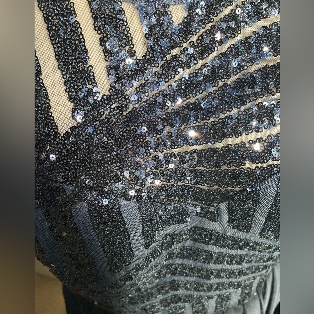 B Darlin Junior's Sequin t strap party holiday dress 11/12 Navy Blue - Picture 10 of 11